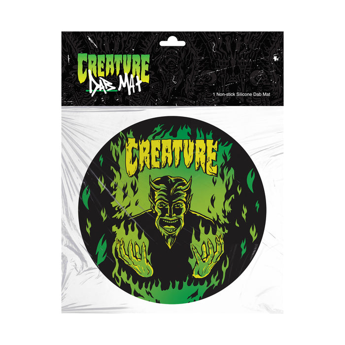 Creature Skateboards Silicone Dab Mat with Devil Fiery Hell Design