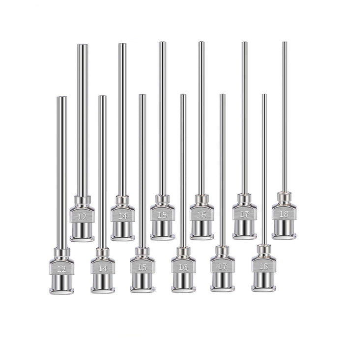 FiftyShot 1" Metal Luer Lock Cartridge Filling Needles - Pack of 12