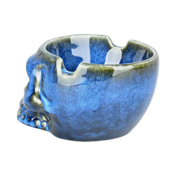 Blue Skull Ashtray with Notches for Smokes Canada