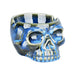 Blue Glazed Ceramic Skull Ashtray