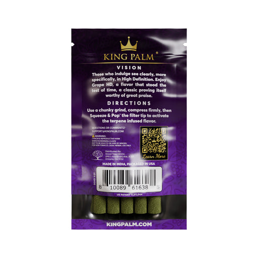 King Palm Grape HD Back of Package