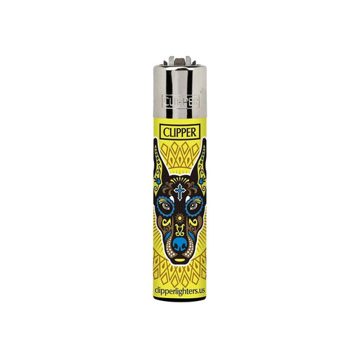 Clipper Lighters with Doberman Dog Sugar Skull 