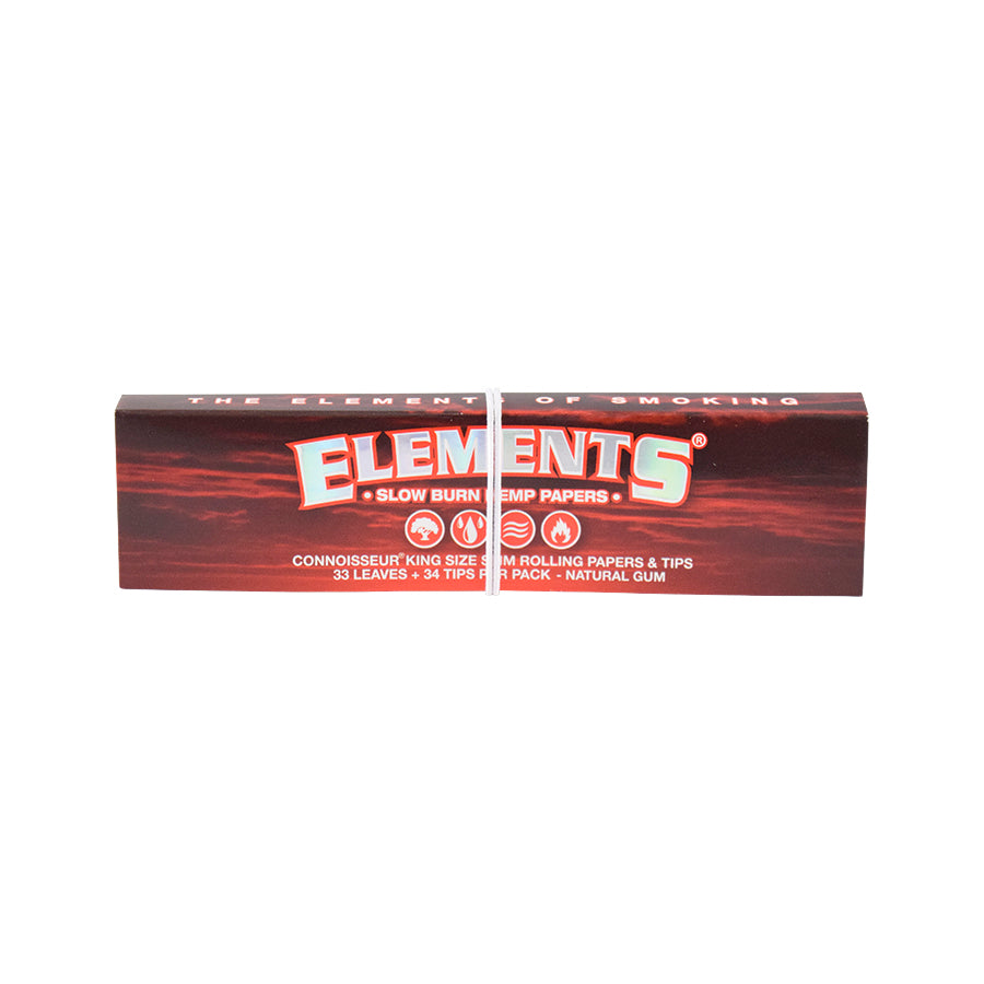  1 box - Elements RED King Size Slim Slow Burn rolling paper -  total 1650 papers : Health & Household