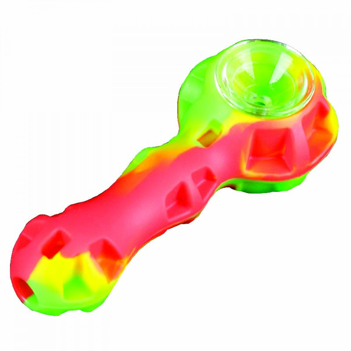 4.25 Silicone Hand Pipe With Glass Bowl, Storage, and Dabber